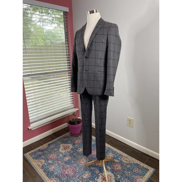 Paisley & Gray 2 Piece Suit Mens 40R Skinny Fit Pants Flat Front 32X32 - Picture 1 of 16